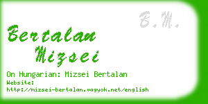 bertalan mizsei business card